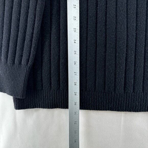 Nordstrom Sweater Womens Size L Ribbed Jumper Mock Neck Pullover Black - Picture 11 of 11